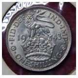 1943 Great Britain Silver Shilling