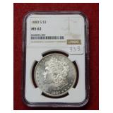 1880 S Morgan Silver Dollar NGC MS62