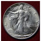 1939 D Walking Liberty Silver Half Dollar Coin