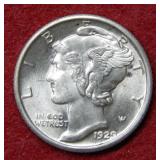1929 Mercury Silver Dime Full Split Bands