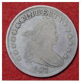 1807 Early Silver Bust Half Dollar Coin