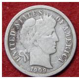 1909 D Mercury Silver Dime