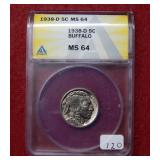 1938 D Buffalo Nickel ANACS MS64