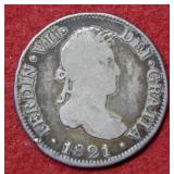 1821 Bolivia 2 Reals Coin