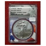 2022 Silver Eagle ANACS MS70 First Strike Coin