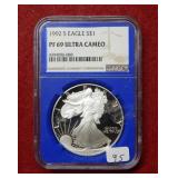 1992 S Silver Eagle 1oz NGC PF69 Ultra Cameo