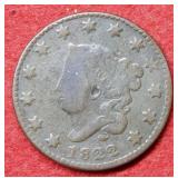 1822 Large Cent - dings