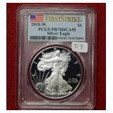 2018 W Silver Eagle PCGS PR70 DCAM
