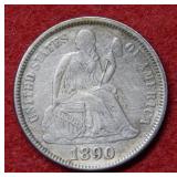 1890 Seated Liberty Silver Dime