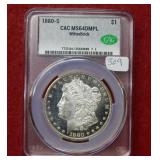 1880 S Morgan Silver Dollar CAC MS64 DMPL