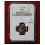 1954 Jefferson Nickel NGC MS66