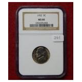 1952 Jefferson Nickel NGC MS66
