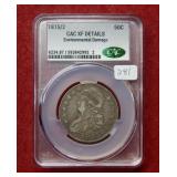 1815/2 Bust Silver Half CAC XF Details