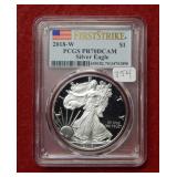 2018 W Silver Eagle 1oz PCGS PR70 DCAM