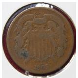 1865 Two  Cent Piece