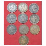 10 Different Date Canadian Large Cents