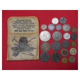 Antique Cigar Pouch with Coins