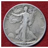 1928 S Walking Liberty Silver Half Dollar