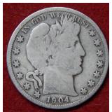 1904 S Barber Silver Half Dollar