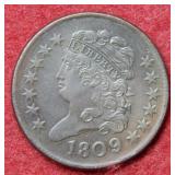 1809 Bust Half Cent - early date