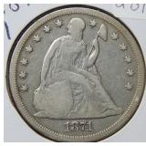 1871 Seated Liberty Silver Dollar