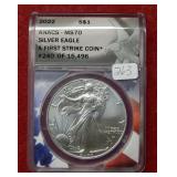 2022 Silver Eagle ANACS MS70 A First Strike Coin