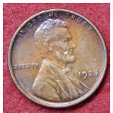 1928 Lincoln Wheat Cent - Red and Brown