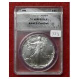 1991 Silver Eagle 1oz Coin ANACS MS69