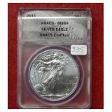 2011 Silver Eagle 1oz Coin ANACS MS69