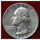 1937 S Washington Silver Quarter