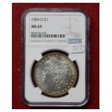 1904 O Morgan Silver Dollar NGC MS63