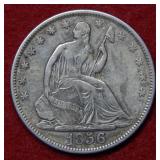 1856 O Seated Liberty Silver Half Dollar Coin