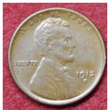 1912 S Lincoln Wheat Cent Coin - Brown UNC