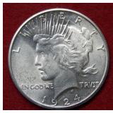 1924 S Peace Silver Dollar Coin