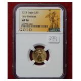 2023 US $5 Gold Eagle NGC MS70 - Early Releases