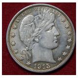 1915 S Barber Silver Half Dollar Coin
