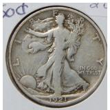 1921 D Walking Liberty Silver Half Dollar