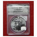 1989 Silver Eagle 1oz ANACS MS69