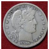 1910 S Barber Silver Half