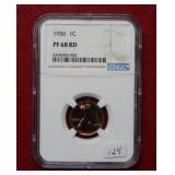 1956 Lincoln Wheat Cent NGC PF68 Red
