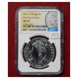 2021 D Morgan Silver Dollar NGC MS70 - First Day