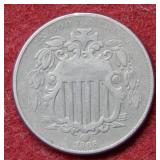 1866 Shield Nickel with Rays