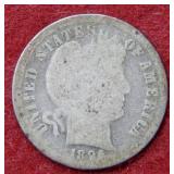 1896  Barber Silver Dime