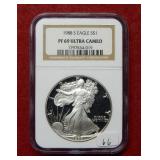 1988 S Silver Eagle 1oz NGC PF69 Ultra Cameo