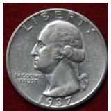 1937 D Washington Silver Quarter