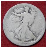 1917 S OBV Walking Liberty Silver Half Dollar