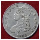 1834 Bust Silver Half Dollar