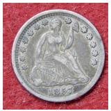 1857 Seated Liberty Half Dime