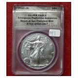 2020 (S) Silver Eagle 1oz Coin ANACS MS70