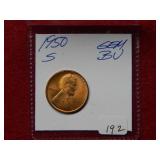 1950 S Lincoln Wheat Cent